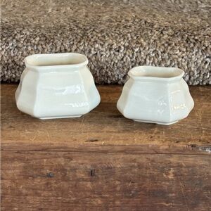 Lefton Cream Glazed Ceramic Accent Vases - Set of 2